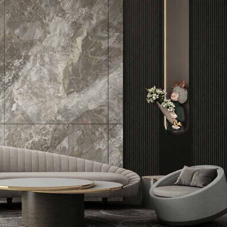 Wandpaneel Greige Stone warme Greige-Steinoptik 2800x1100 mm