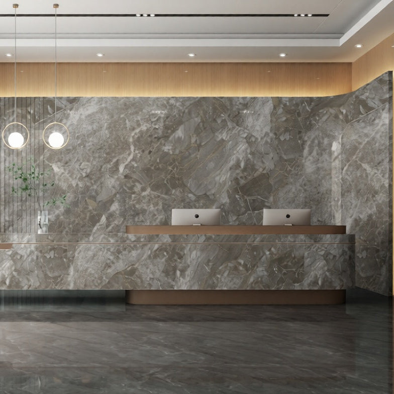 Wandpaneel Greige Stone warme Greige-Steinoptik 2800x1100 mm