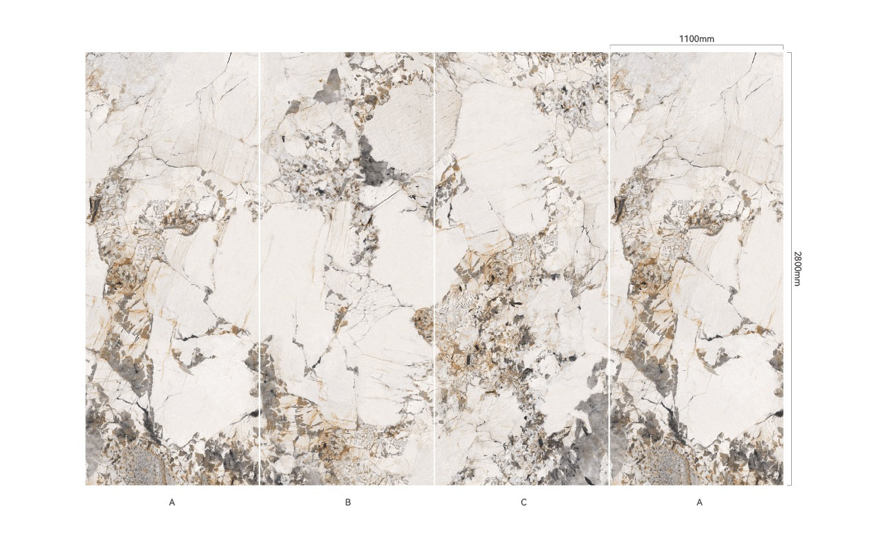 Wandpaneel Quartzite Ivory Warm warme Quarzit-Optik 2800x1100 mm