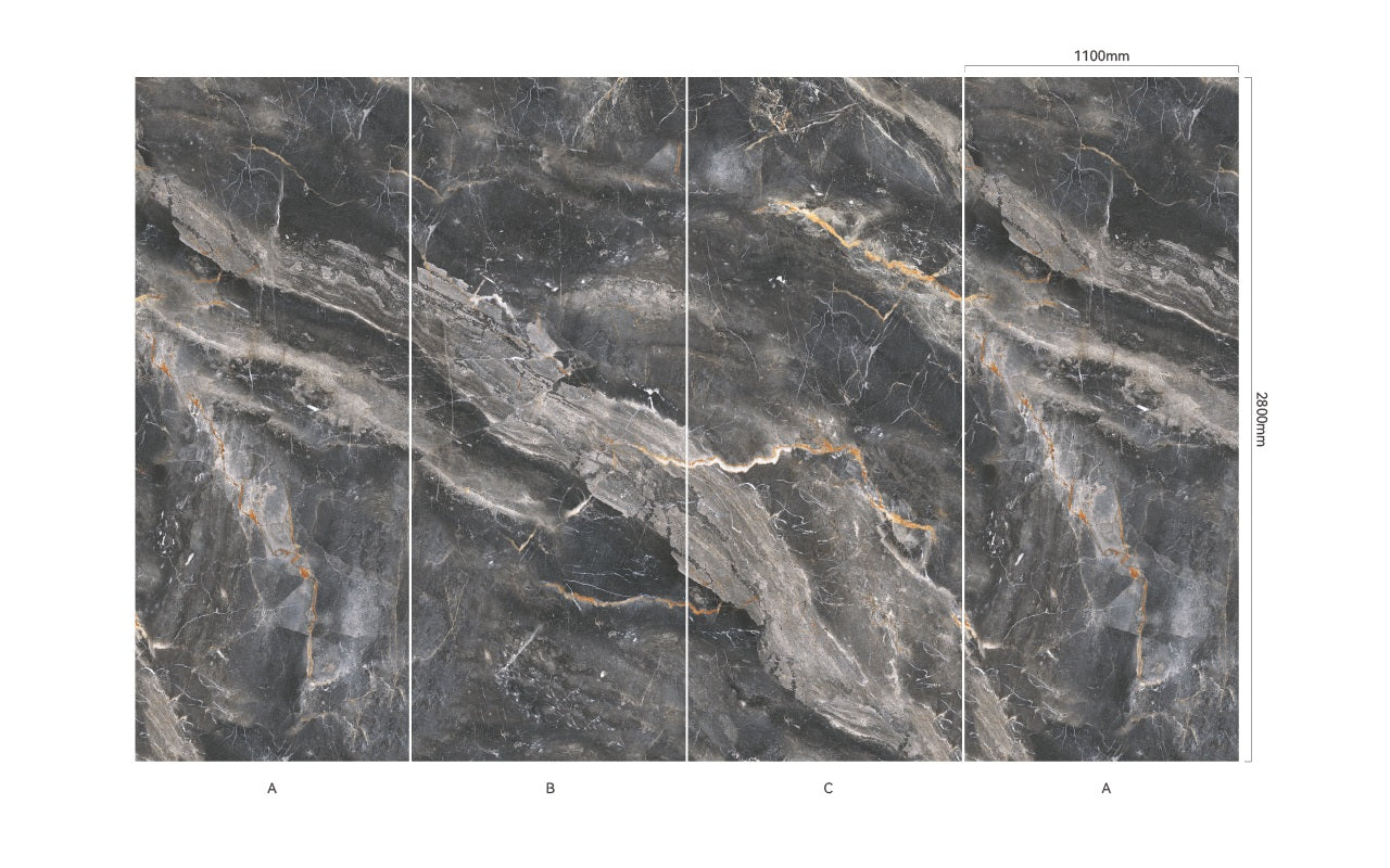 Wandpaneel Obsidian Grey anthrazitgraue Steinoptik 2800x1100 mm