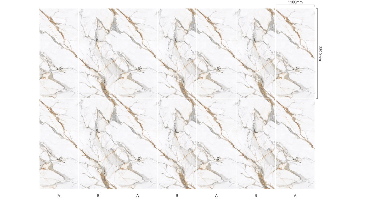 Wandpaneel Calacatta Gold Marmor-Optik 2800x1100 mm
