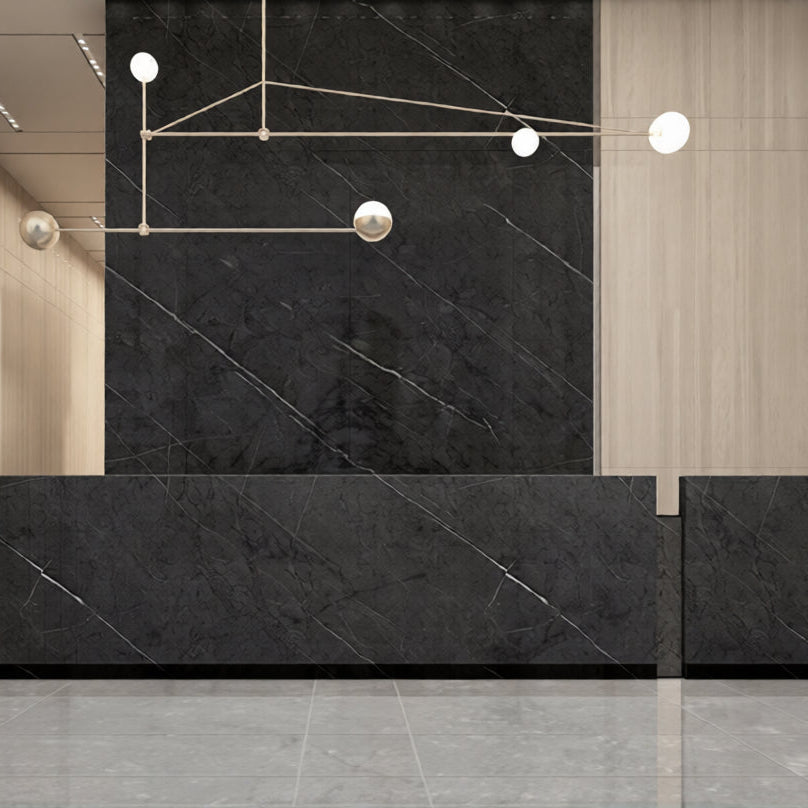 Wandpaneel Black Marble schwarze Marmoroptik Steinstruktur 2800x1100 mm
