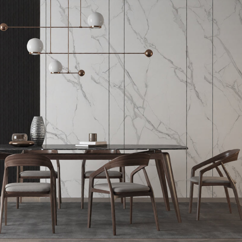 Wandpaneel White Marble weiße Marmoroptik Steinstruktur 2800x1100 mm