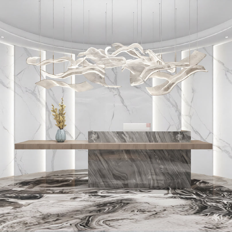 Wandpaneel White Marble weiße Marmoroptik Steinstruktur 2800x1100 mm