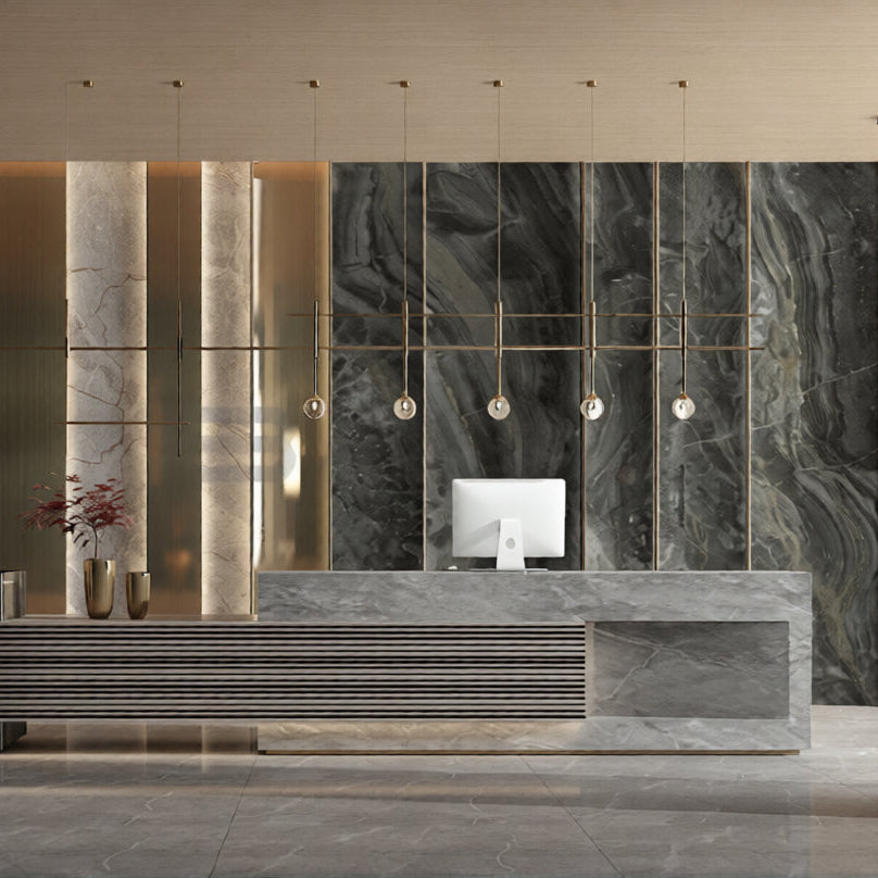 Wandpaneel Black Stone schwarze Naturstein-Optik 2800x1100 mm