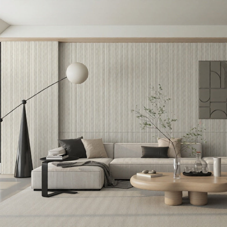 Wandpaneel Linen Stripe Textiloptik Leinenstruktur 2800x1100 mm