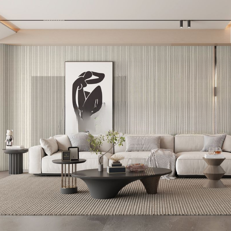 Wandpaneel Linen Stripe Textiloptik Leinenstruktur 2800x1100 mm
