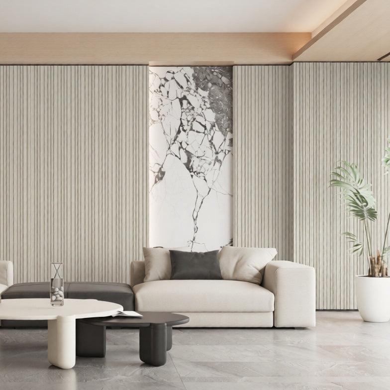 Wandpaneel Linen Stripe Textiloptik Leinenstruktur 2800x1100 mm