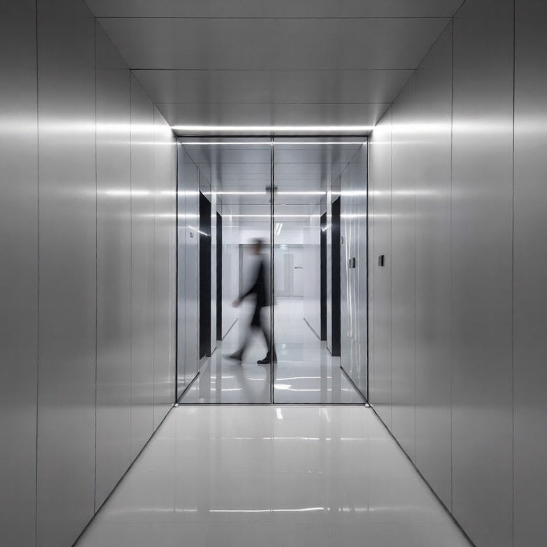 Wandpaneel Brushed Silver gebürstete Silber-Metalloptik 2800x1100 mm