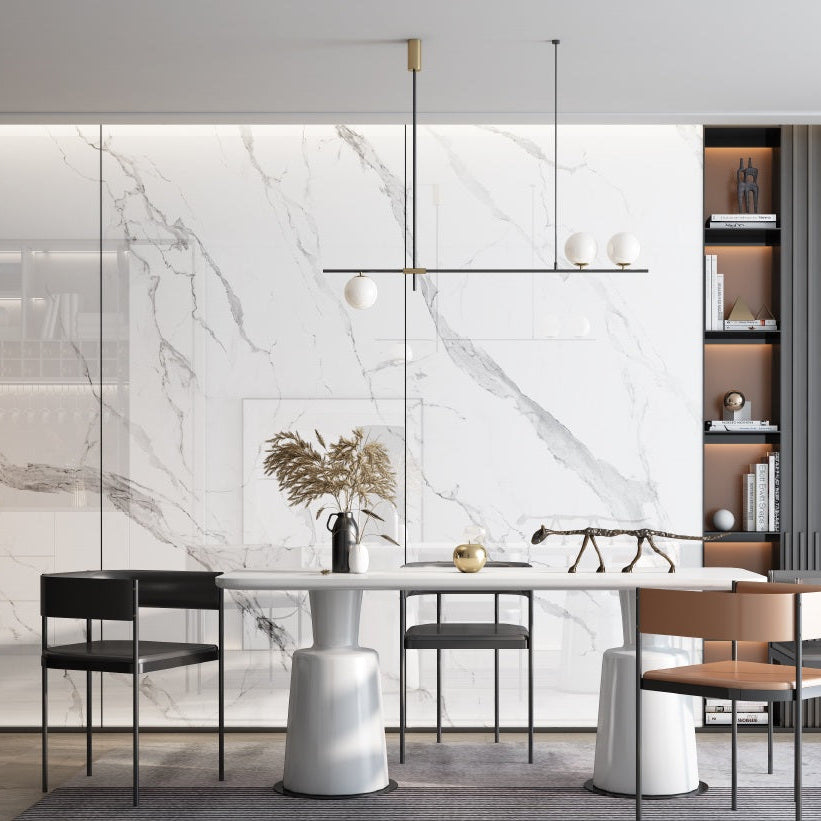 Wandpaneel Statuario White helle Marmor-Optik 2800x1100 mm