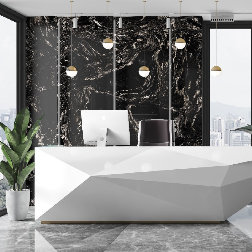 Wandpaneel Black Tempest schwarze Steinoptik 2800x1100 mm